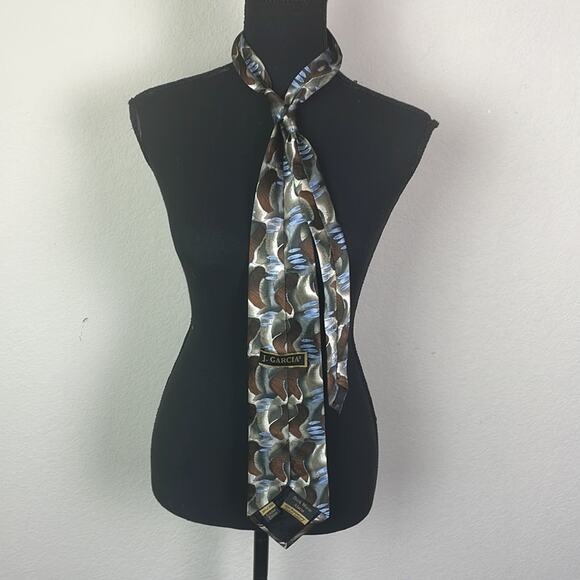 J. Garcia Limited Edition Duck Worm Alarm 100% silk tie - Picture 4 of 7